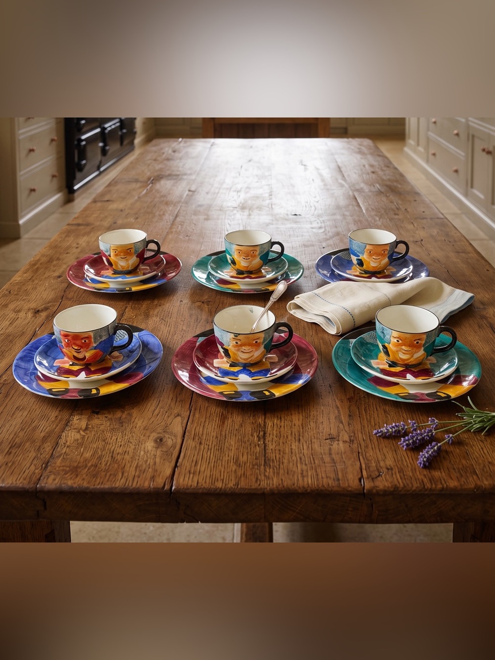 Vintage Highly Collectible Toby Straffordshire Hand Painted Ceramic Tea Set